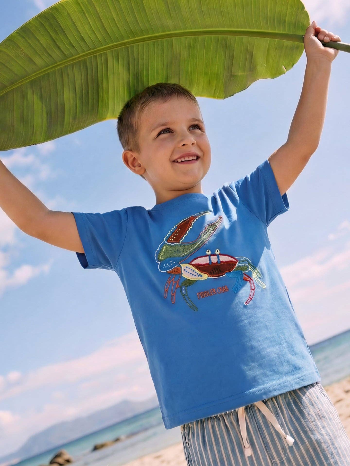 Royal Blue Crab Embroidered Tee