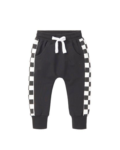 Black Side Checkered Jogger