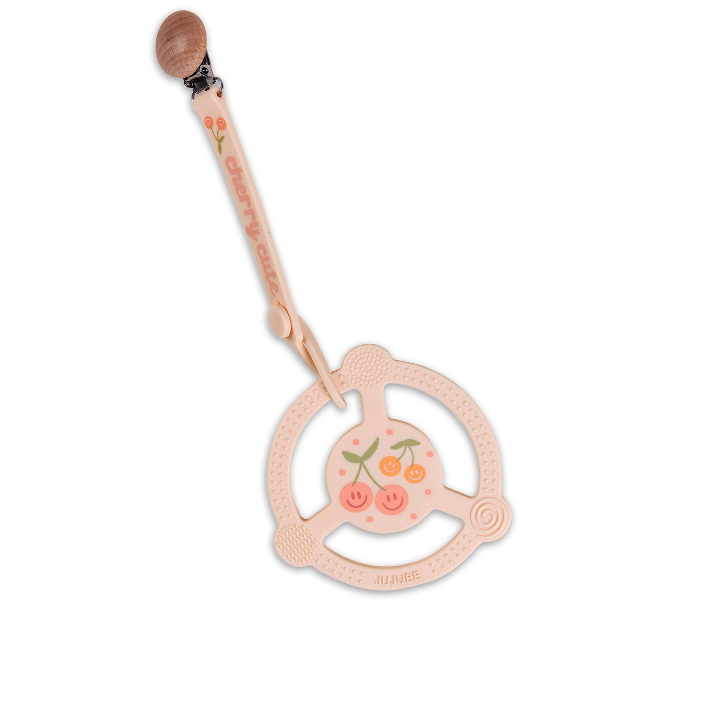 Cherry Cute Teether Ring with Detachable Clip