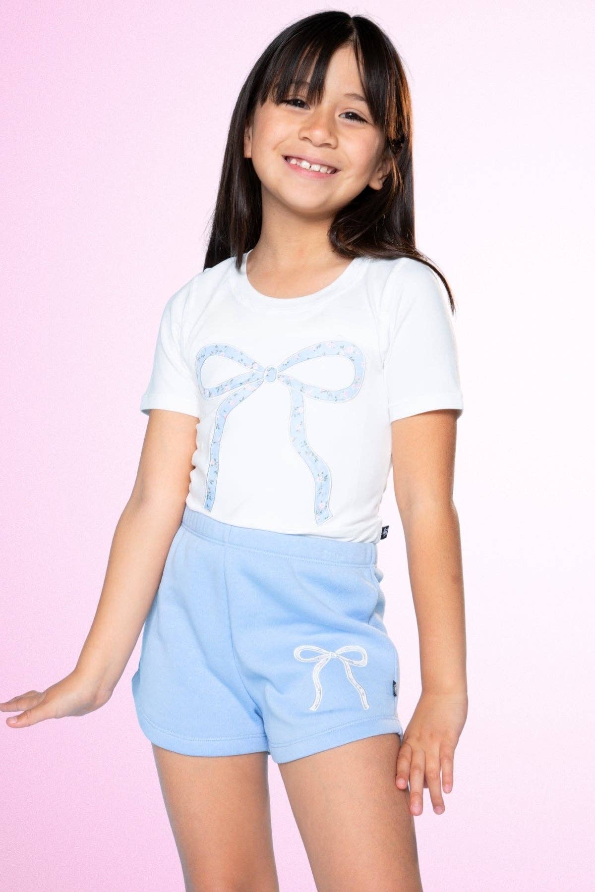 Ivory Floral Bow S/S Fitted Tee