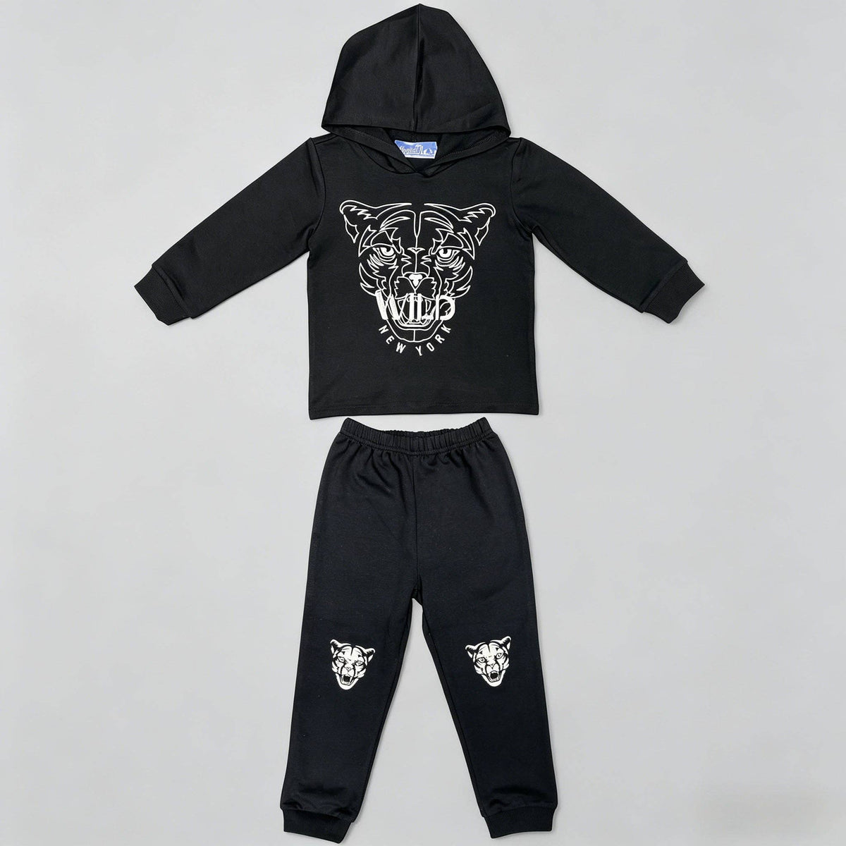 Black Wild French Terry Hoodie & Jogger Set