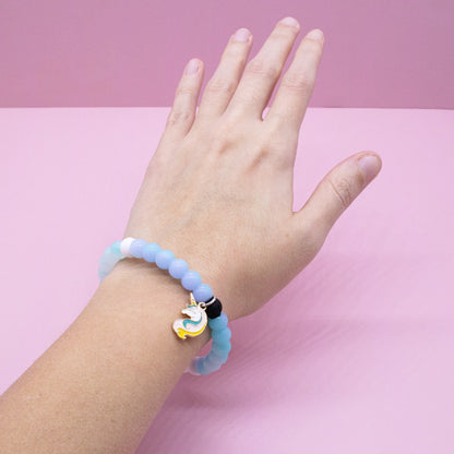 Tie Dye Glow Bubble Bracelet with Charm