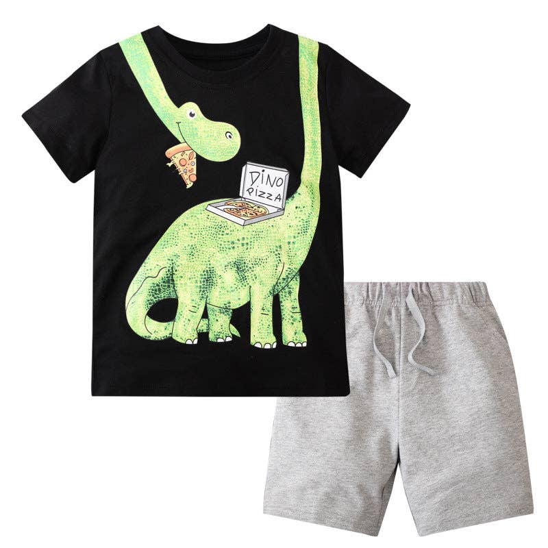 Dino Pizza Tee + Shorts Set