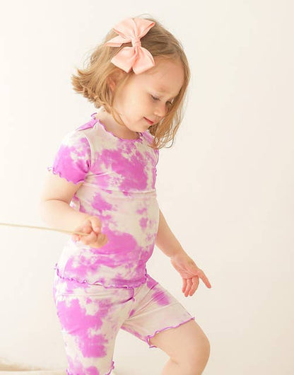 Tie Dye Purplecream S/S Pajama Set