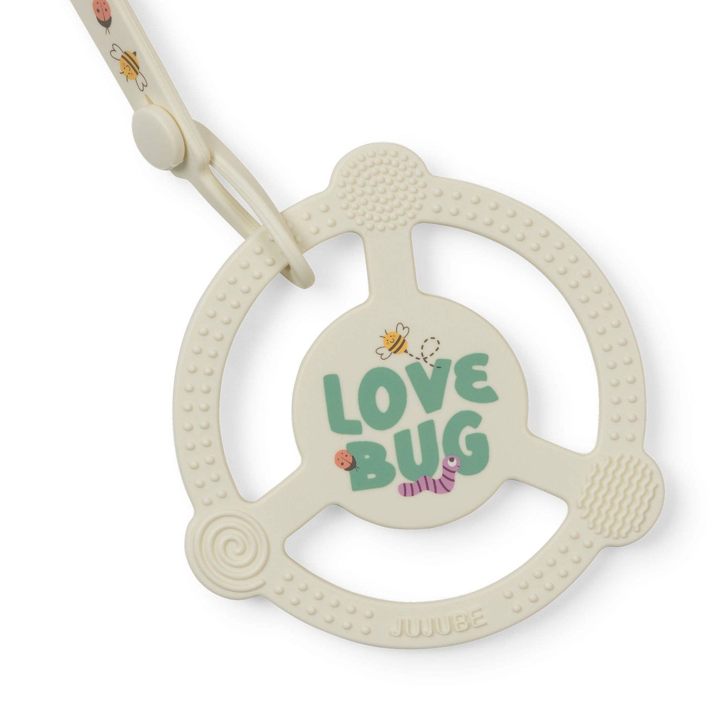 Love Bug Teether Ring with Detachable Clip