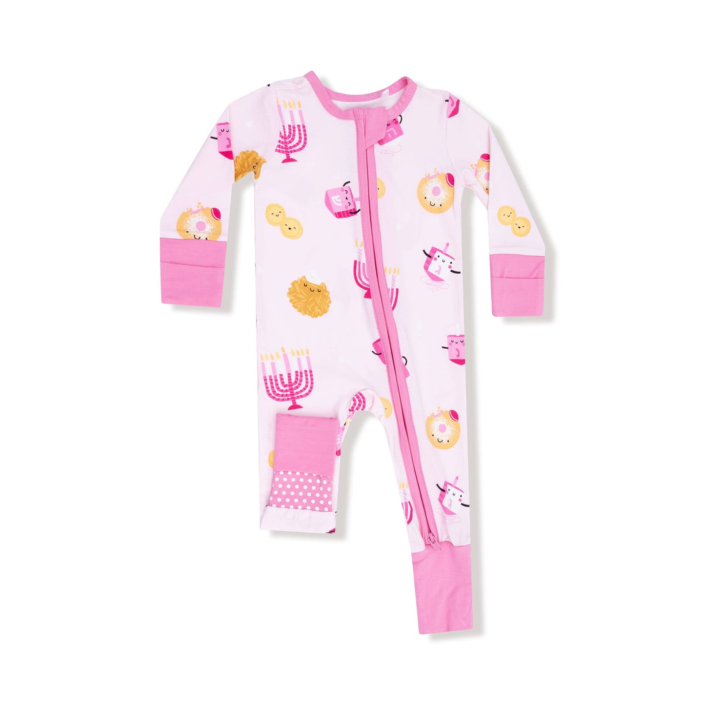 Pink Hanukkah Convertible Bamboo Romper