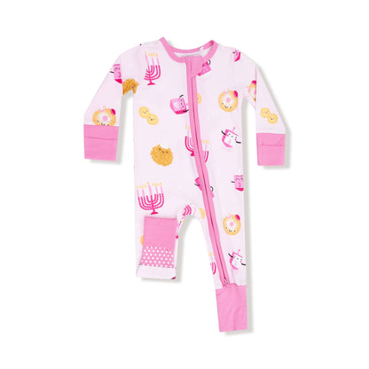 Pink Hanukkah Convertible Bamboo Romper