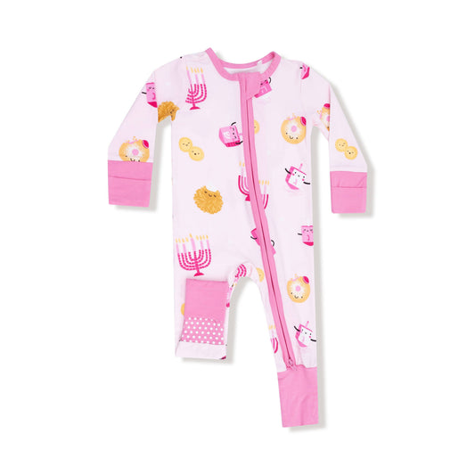 Pink Hanukkah Convertible Bamboo Romper