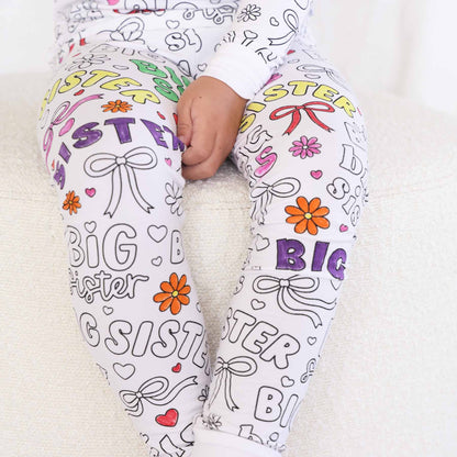 Colorable Big Sis Pajama Set