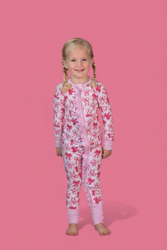 Bow Checkered Charm Dream Ruffle Romper
