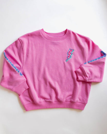 Anything is Possible Lightning Sweatshirt in Berry