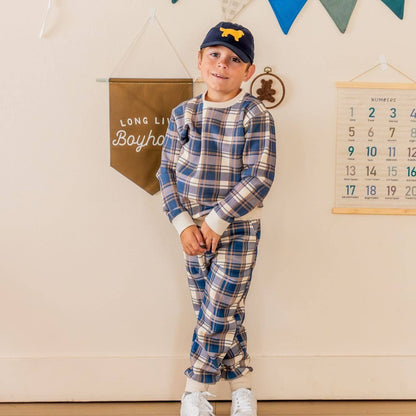 Navy Plaid Jogger