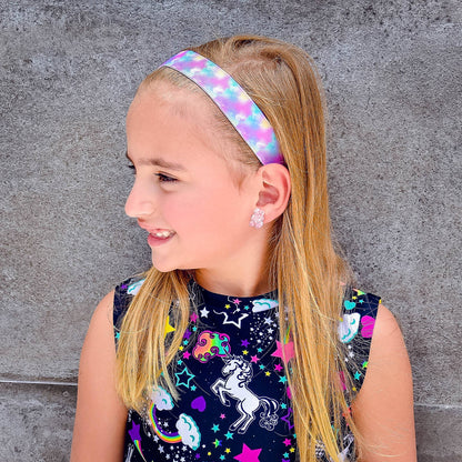 Adjustable No Slip Purple Tie Dye Headband