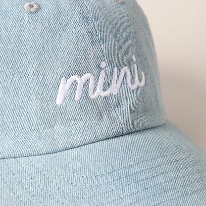Denim Embroidered 'Mini' Hat