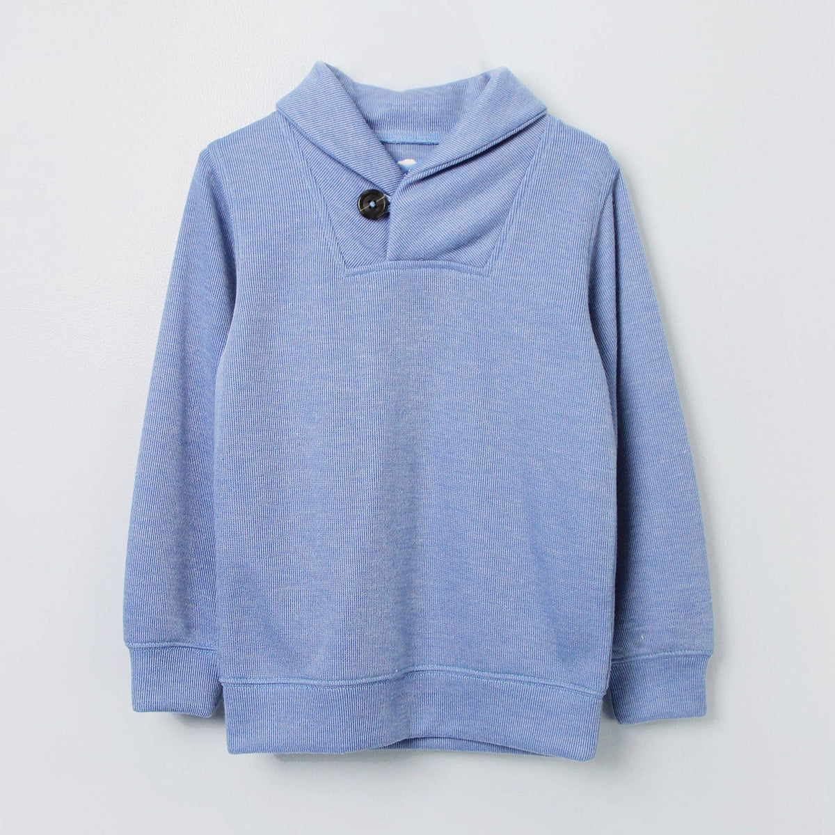 French Blue Shawl Collar Sweater