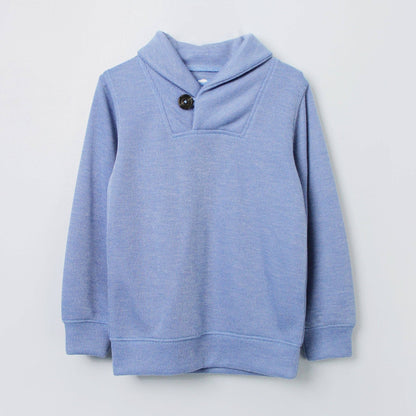 French Blue Shawl Collar Sweater