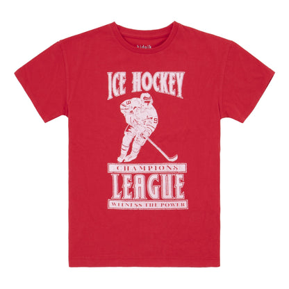Hockey League Oversized Red Tee