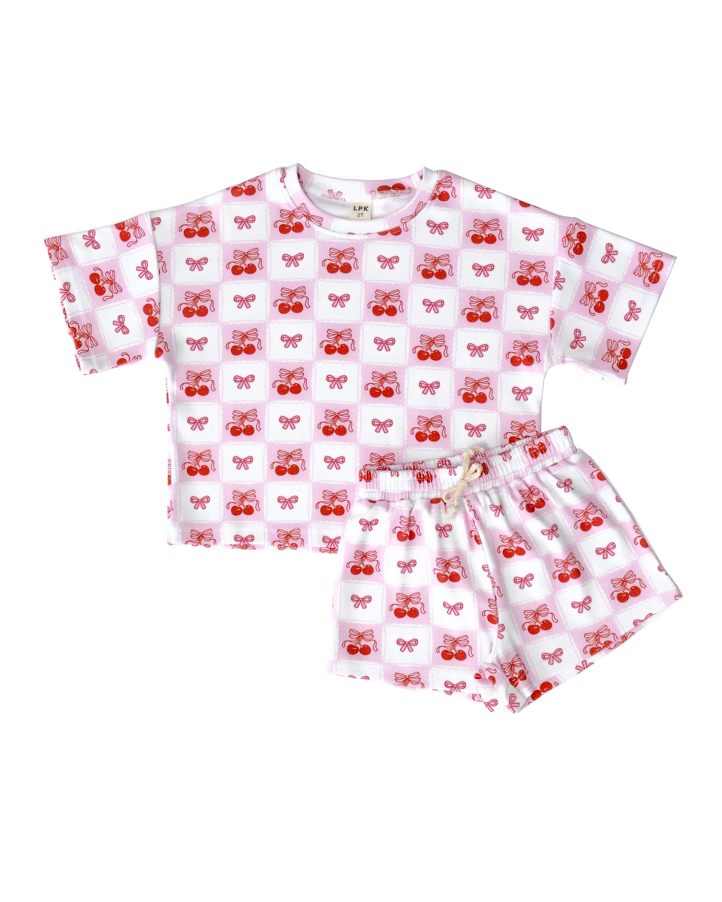 Checkered Cherry Shorts Set