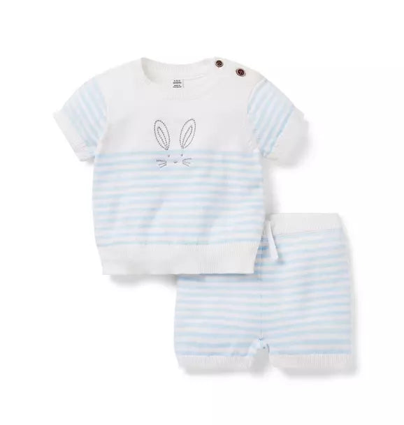 Janie and Jack Baby Striped Bunny Sweater Matching Set