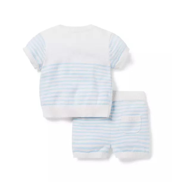 Janie and Jack Baby Striped Bunny Sweater Matching Set