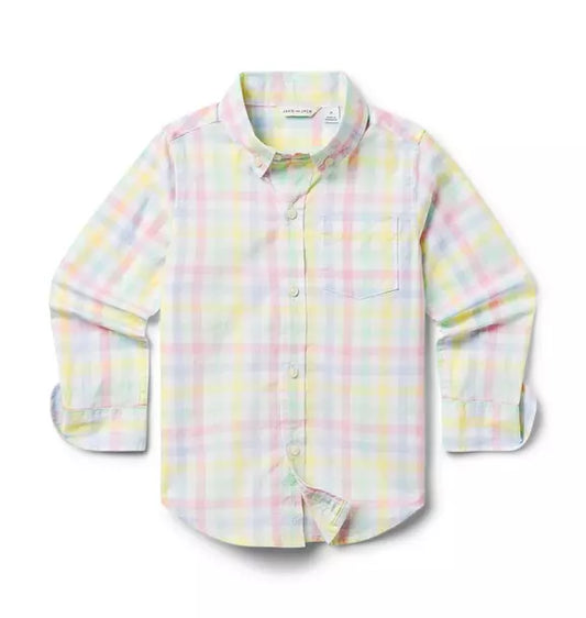 Janie and Jack Gingham Poplin Shirt