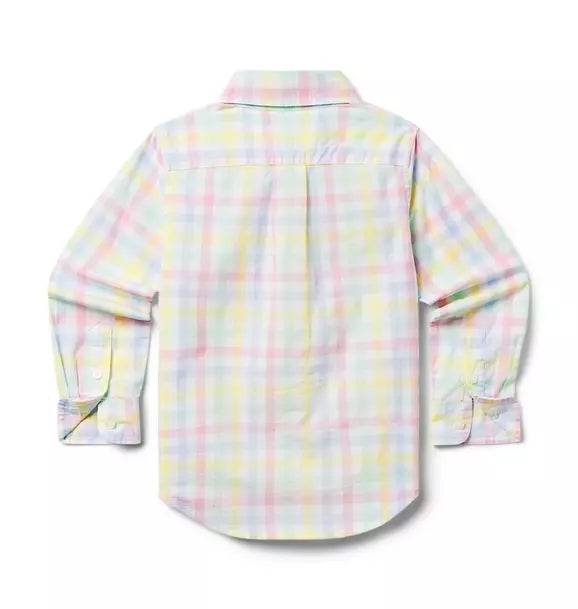 Janie and Jack Gingham Poplin Shirt