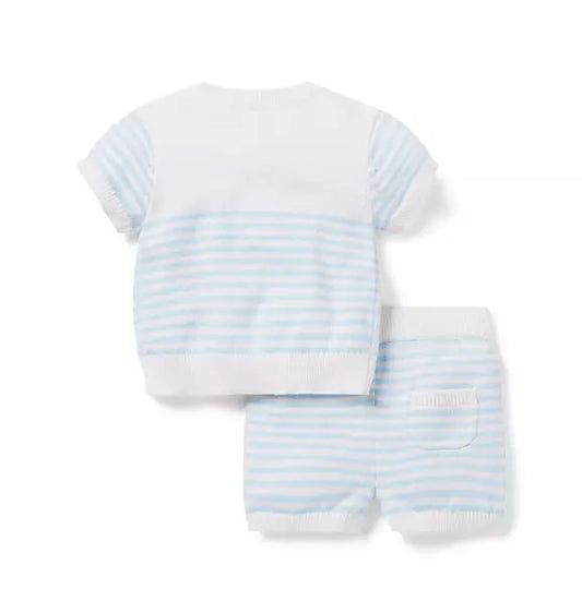 Janie and Jack Baby Striped Bunny Sweater Matching Set