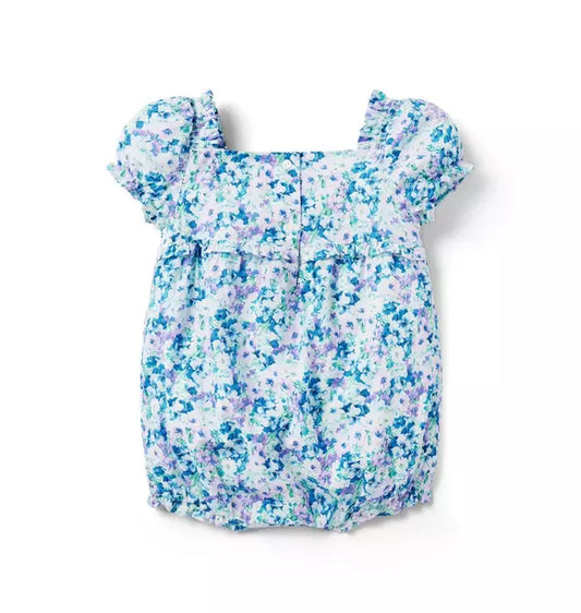 Janie and Jack The Lily Smocked Baby Romper
