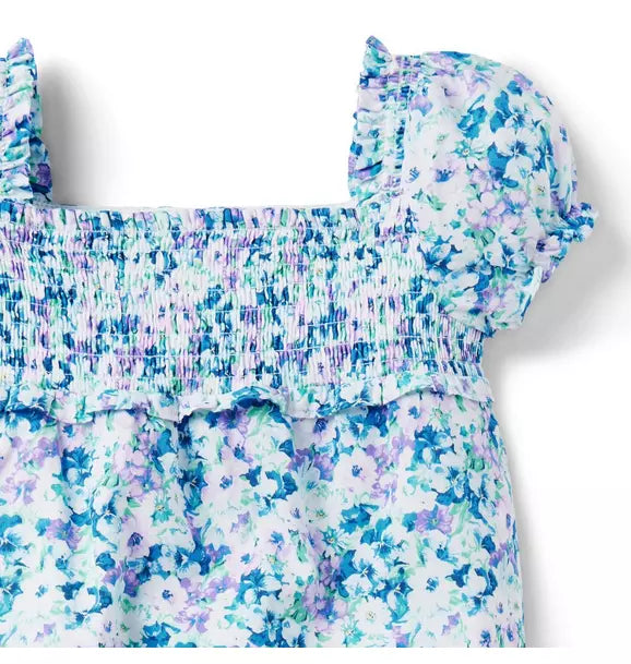 Janie and Jack The Lily Smocked Baby Romper