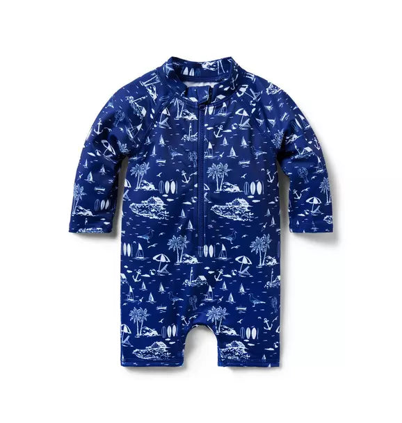 Janie and Jack Baby Recycled Beach Toile Rash Guard