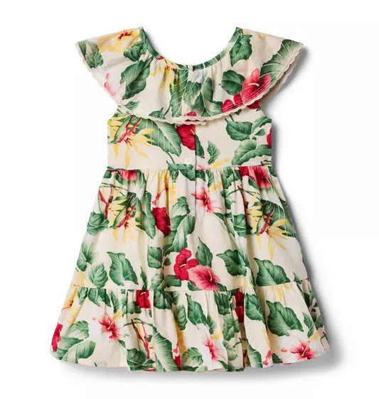 Janie and Jack Tropical Floral Ruffle Dress