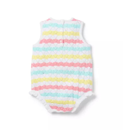 Baby Striped Crochet Romper