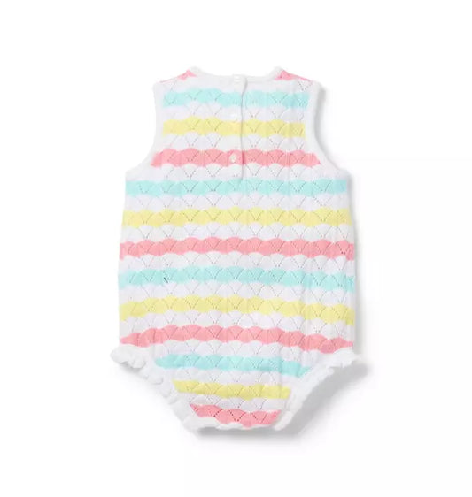 Baby Striped Crochet Romper