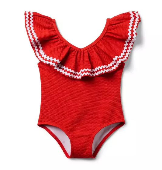 Recycled Ric Rac Ruffled Swimsuit