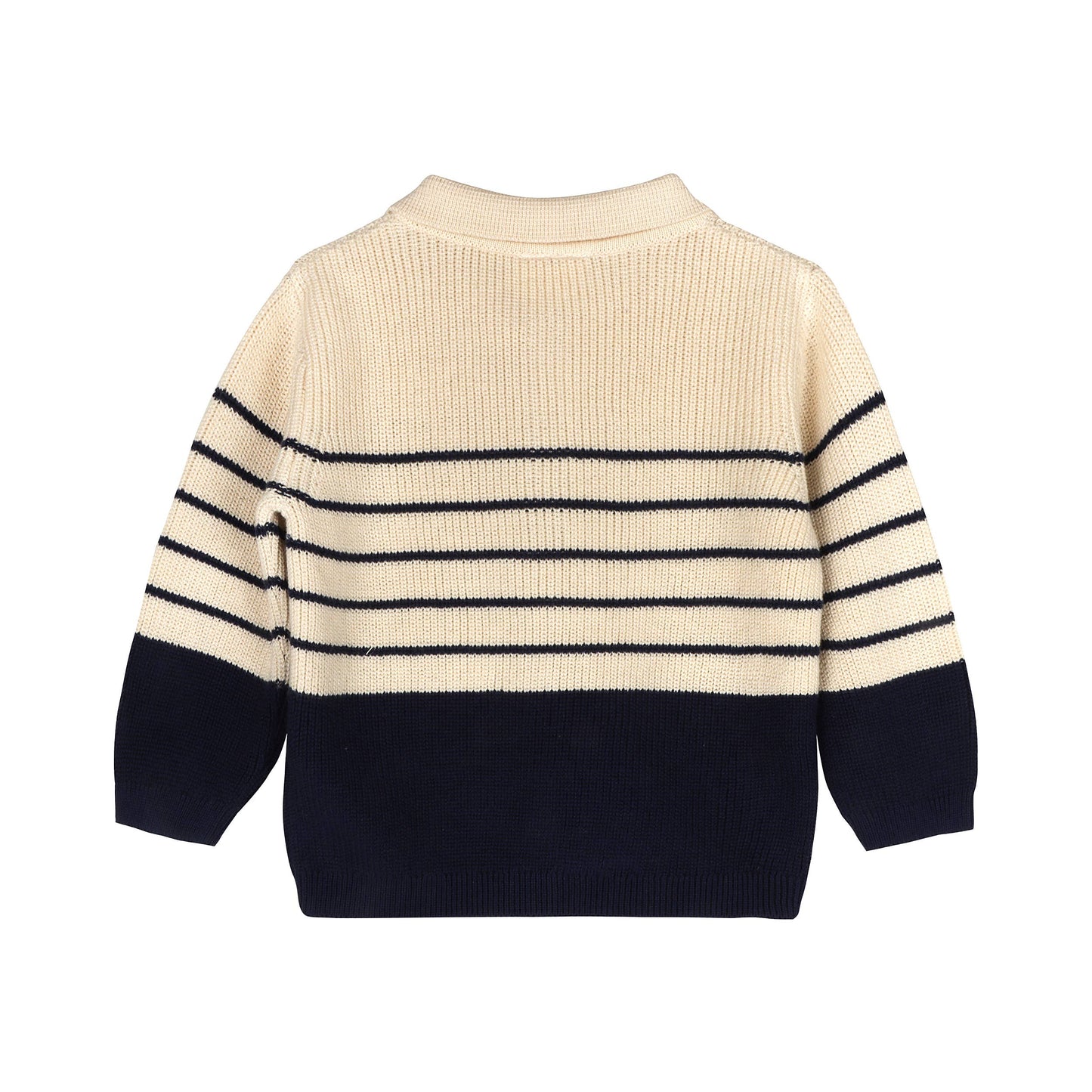 Classic Stripe Polo Knit Pullover & Pant Set