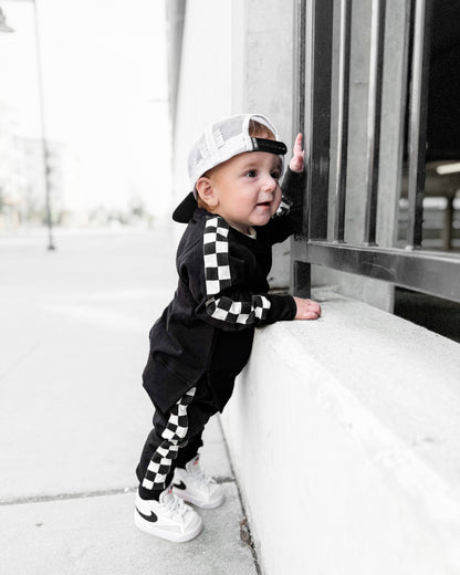 Black Side Checkered Baby Pullover
