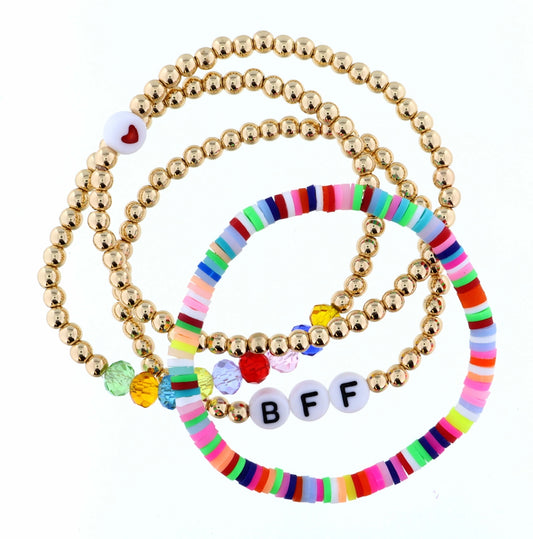 Gold Beaded BFF Bracelet Set