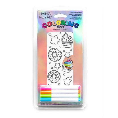 Cupcakes & Donuts Coloring Socks
