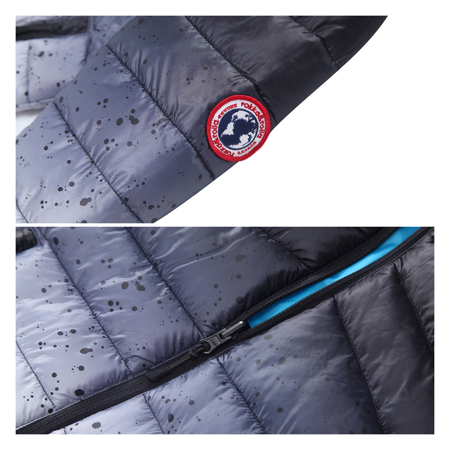 Dark Grey Space Reversible Light Puffer Coat