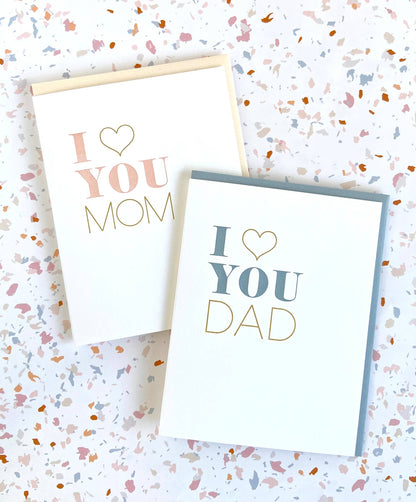 I Love You Mom Letterpress Card