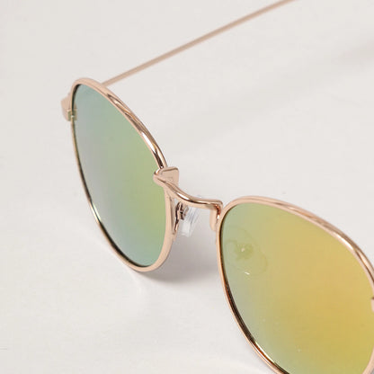 Mirrored Lens Aviator Sunglasses
