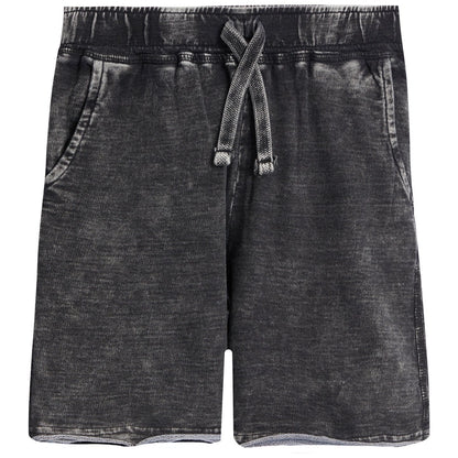 Black Denim Enzyme Short