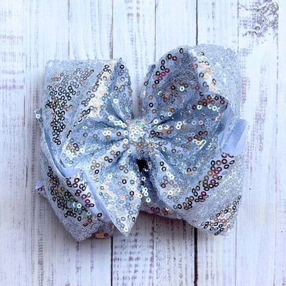 Gold Sequin Hair Bow
