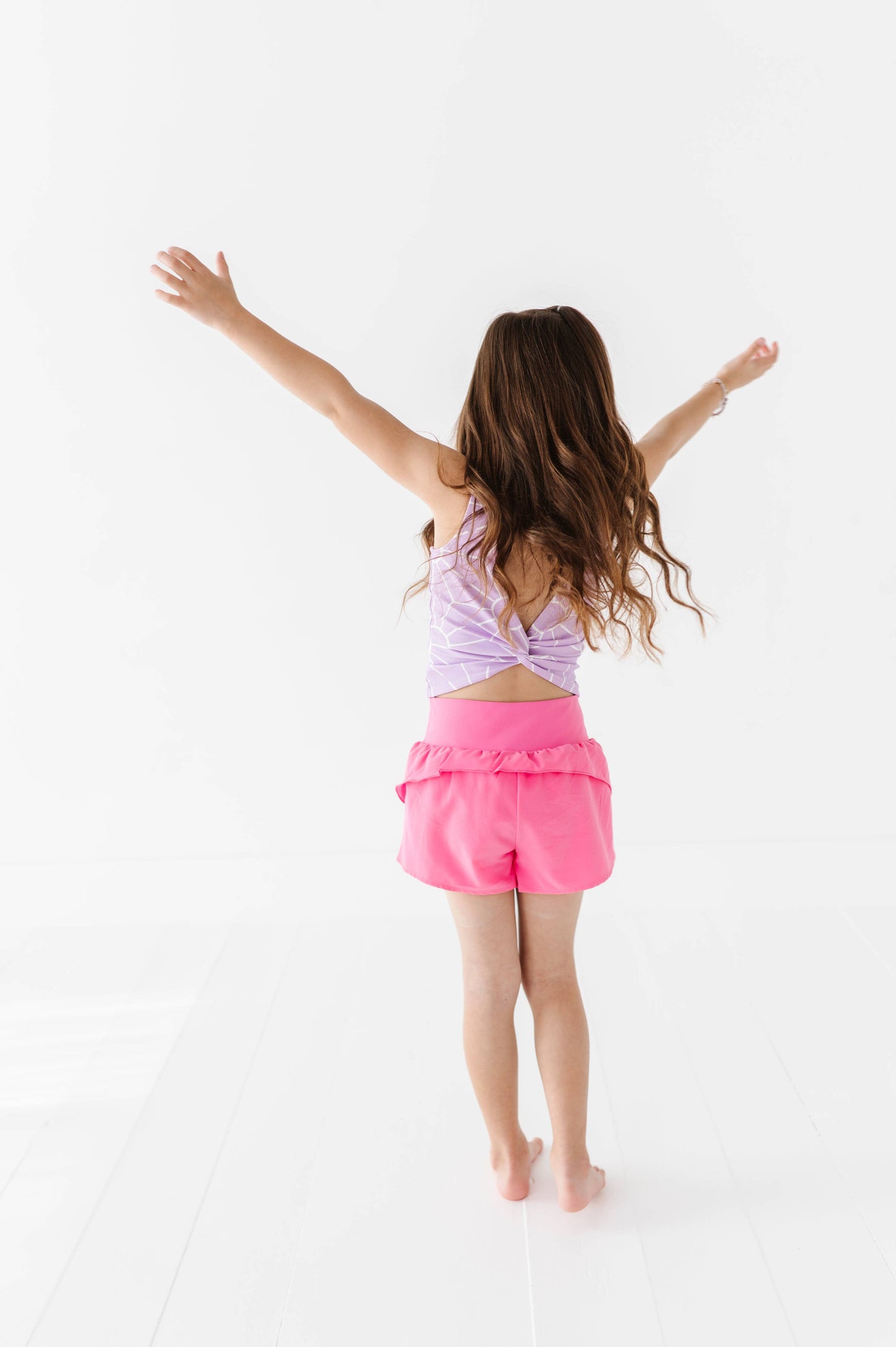 Berry Ruffle Bum Runner Shorts