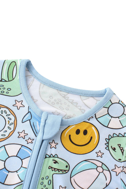 PoshTOT Ocean Fun Bamboo Convertible Zip Romper