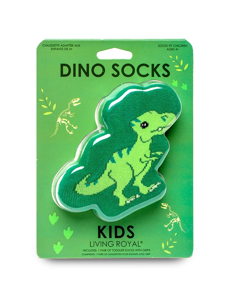 These fun 3D shaped Dino socks are perfect for your little dino lover! Pack comes with one pair of crew socks with nonslip grips on the bottom.  Fits ages 4+.   Machine washable. 