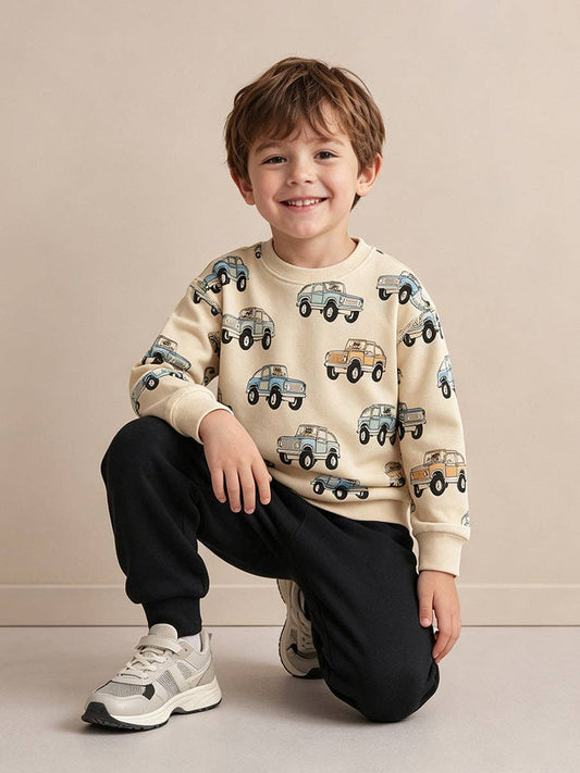 Cartoon Car Graphic Sweatshirt