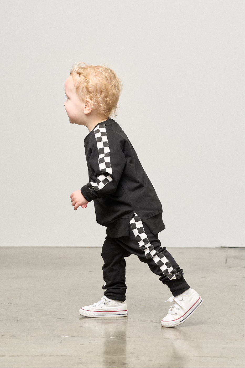 Black Side Checkered Baby Pullover