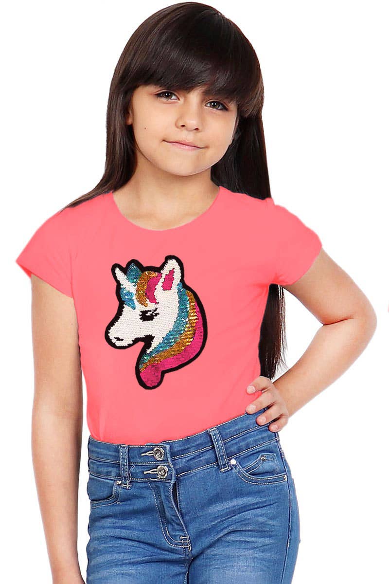 Sequin Unicorn Knit Scoop Neck Tee
