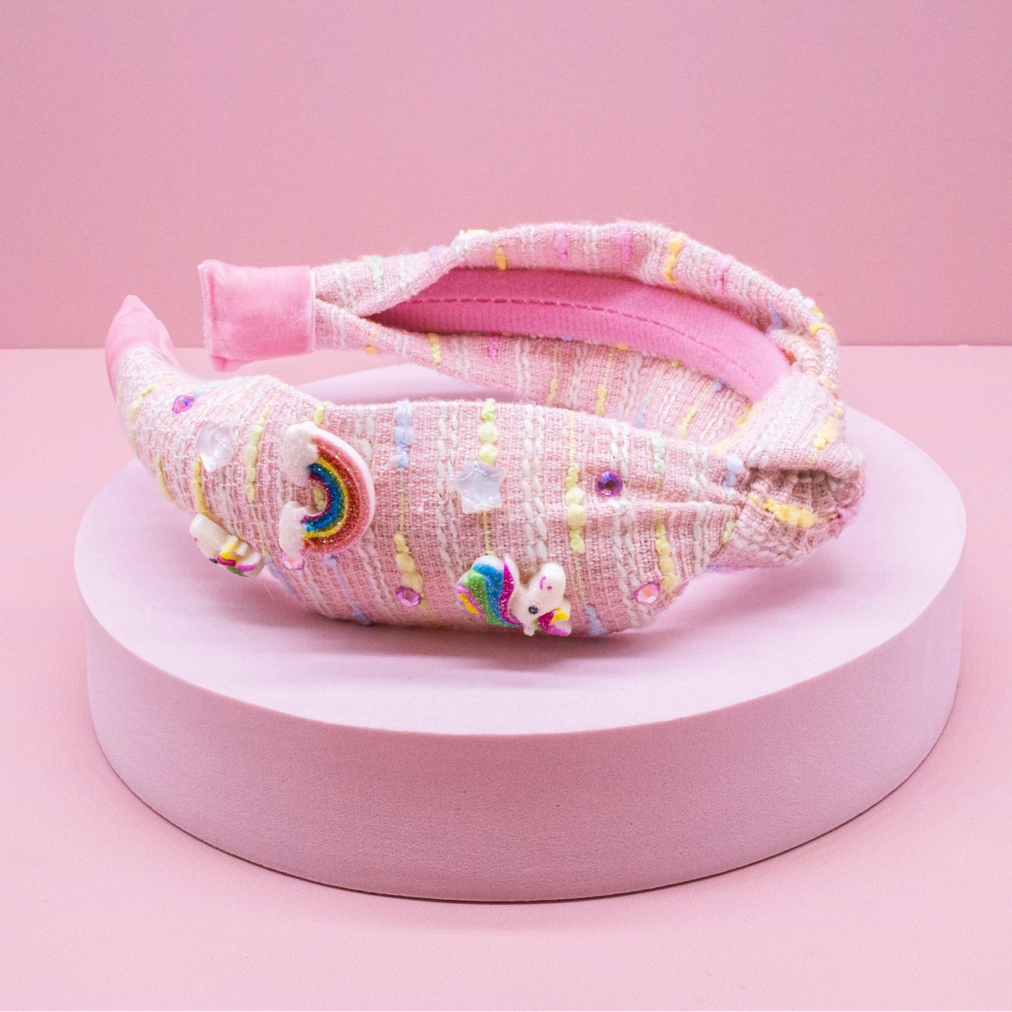 Unicorn Tweed Knot Charms Headband